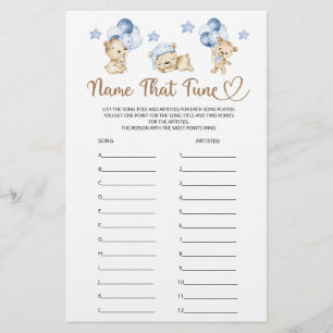 Name, dass Tune Teddy Bear Boy Baby Dusche