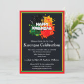 Name Date Details Kwanzaa Paint Splash hinzufügen, Einladung (Stehend Vorderseite)