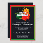 Name Date Details Kwanzaa Paint Splash hinzufügen, Einladung (Vorne/Hinten)