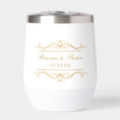 Name & Date Modern Elegant Gold Swirl Wedding (Vorderseite)
