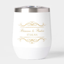 Name & Date Modern Elegant Gold Swirl Wedding