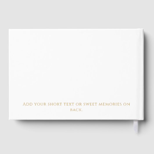 Name & Date Modern Elegant Gold Swirl Wedding Gästebuch (Rückseite)