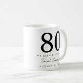 Name Datum Achtzig 80. Geburtstagsfeier Kaffeetasse (VorderseiteRechts)