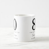 Name Datum Achtzig 80. Geburtstagsfeier Kaffeetasse (Mittel)