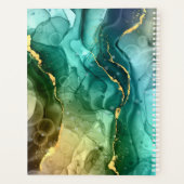 Name/Datum Aquamarin/Gold Tinte Abstrakt, Goldstre Planer (Rückseite)