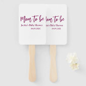 Name Datum Baby-Party für werdende Mutter pink ein Fächer (Vorne und Hinten)