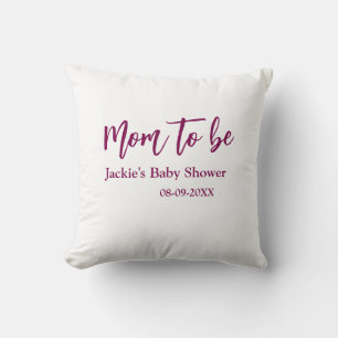 Name Datum Baby-Party für werdende Mutter pink ein Kissen