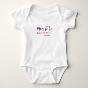 Name Datum Baby-Party werdende Mutter pink einfach Baby Strampler