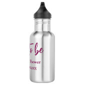 Name Datum Baby-Party werdende Mutter pink einfach Edelstahlflasche (Rechts)
