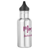 Name Datum Baby-Party werdende Mutter pink einfach Edelstahlflasche (Links)