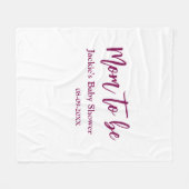 Name Datum Baby-Party werdende Mutter pink einfach Fleecedecke (Vorderseite (Horizontal))