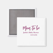 Name Datum Baby-Party werdende Mutter pink einfach Magnet (Vorderseite/Rückseite)
