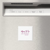 Name Datum Baby-Party werdende Mutter pink einfach Magnet (In Situ (Geschirrspüler))