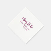 Name Datum Baby-Party werdende Mutter pink einfach Serviette (Ecke)
