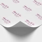 Name Datum Babyparty werdende Mutter pink einfach Geschenkpapier (Ecke)