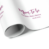 Name Datum Babyparty werdende Mutter pink einfach Geschenkpapier (Rolleneckpunkt)