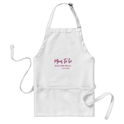 Name Datum Babyparty werdende Mutter pink einfach Schürze (Vorne)