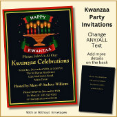 Name Datum Daten hinzufügen Happy Kwanzaa Candles Einladung