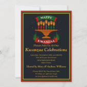 Name Datum Daten hinzufügen Happy Kwanzaa Candles  Einladung (Vorderseite)