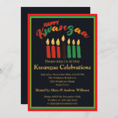 Name Datum Daten hinzufügen Happy Kwanzaa Kerzen,  Einladung (Vorne/Hinten)