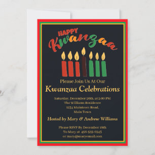 Name Datum Daten hinzufügen Happy Kwanzaa Kerzen,  Einladung