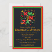 Name Datum Details Kwanzaa 7 Kerzen Party hinzufüg Einladung (Vorderseite)