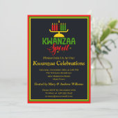 Name Datum Details Kwanzaa Spirit Candles Party hi Einladung (Stehend Vorderseite)