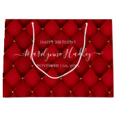 Name Datum Harlequin Red Birthday Große Geschenktüte (Vorderseite)