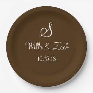 Name Datum Monogramm Hochzeit im Herbst Herbst bra Pappteller