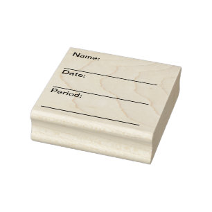 Name, DATUM, PERIOD-Briefmarke für Lehrkräfte Gummistempel