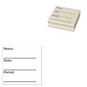 Name, DATUM, PERIOD-Briefmarke für Lehrkräfte Gummistempel (Stempel)