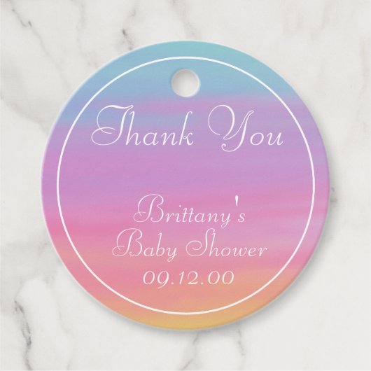 Name, Datum, Regenbogen für Veranstaltungen anpass Geschenkanhänger (Vorderseite)