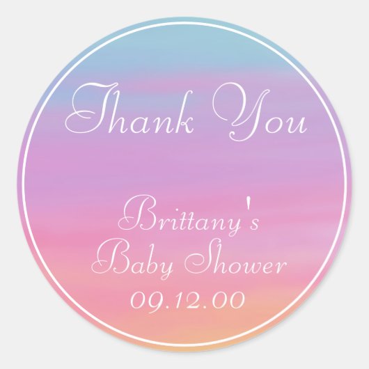 Name, Datum, Regenbogen für Veranstaltungen anpass Runder Aufkleber (Vorderseite)