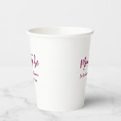 Name Datum rosa einfache Minimal-Babyshower für we Pappbecher (Links)