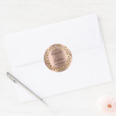 Name Datum Rose Gold Wreath Wedding Blush Runder Aufkleber (Umschlag)