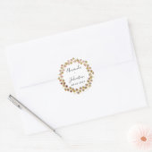 Name Datum Rose Gold Wreath Wedding Bridal Runder Aufkleber (Umschlag)