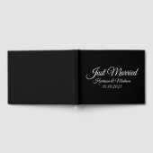 Name, Datum, Schwarz-weiße Hochzeit anpassen Gästebuch (Voll)