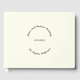 Name, Datum, schwarze Elfenbeinhochzeit anpassen Gästebuch
