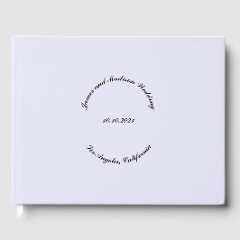 Name, Datum, schwarze Lavendel-Neuling-Hochzeit an Gästebuch