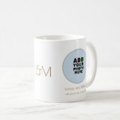 Name, Datum und Foto weiß Kaffeetasse (VorderseiteRechts)