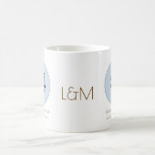 Name, Datum und Foto weiß Kaffeetasse (Mittel)