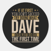 Name Dave Runder Aufkleber (Vorderseite)