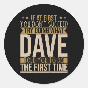 Name Dave Runder Aufkleber