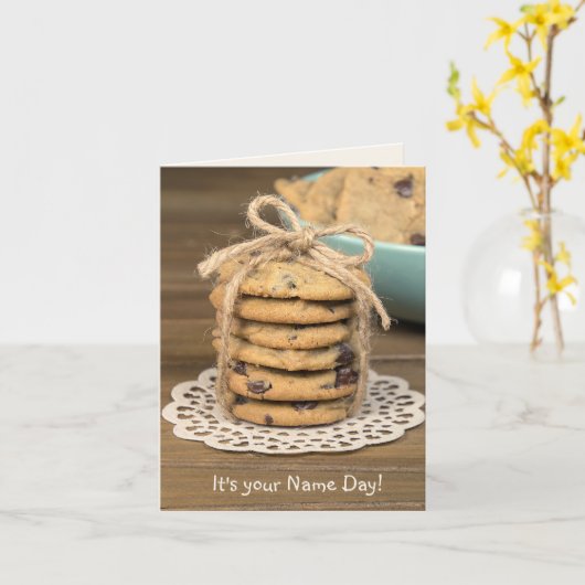 Name Day Chocolate Chip Cookies Karte (Gelbe Blume)