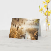 Name Day Duck in Misty Pond Karte (Gelbe Blume)