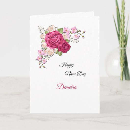 Name Day Floral Card Karte (Vorderseite)
