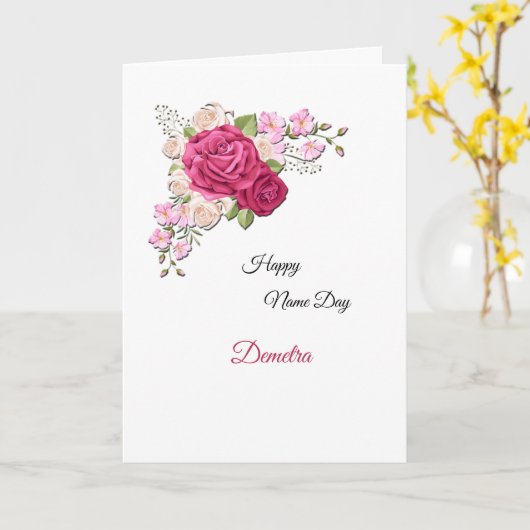 Name Day Floral Card Karte (Gelbe Blume)