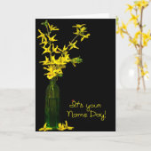 Name Day Forsythia Bouquet Karte (Gelbe Blume)