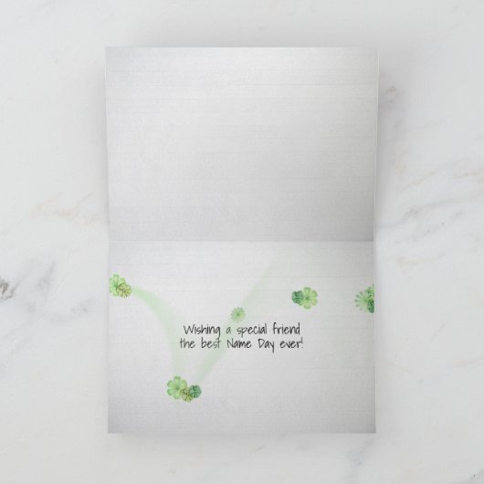 Name Day Gitarre mit Wildblumen Karte (Innenseite)