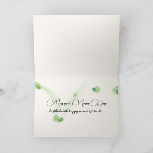 Name Day Panda Bär mit Bamboo Karte (Innenseite)